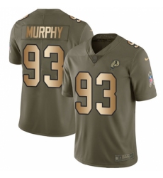 Men's Nike Washington Redskins #93 Trent Murphy Limited Olive/Gold 2017 Salute to Service NFL Jersey