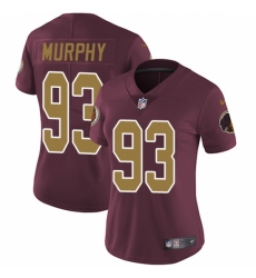 Women's Nike Washington Redskins #93 Trent Murphy Burgundy Red/Gold Number Alternate 80TH Anniversary Vapor Untouchable Limited Player NFL Jersey