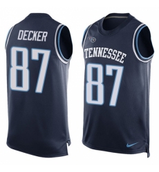 Men's Nike Tennessee Titans #87 Eric Decker Limited Navy Blue Player Name & Number Tank Top Tank Top NFL Jersey