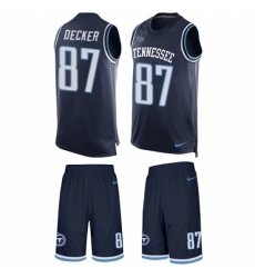 Men's Nike Tennessee Titans #87 Eric Decker Limited Navy Blue Tank Top Suit NFL Jersey