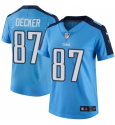 Women's Nike Tennessee Titans #87 Eric Decker Limited Light Blue Rush Vapor Untouchable NFL Jersey