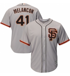 Men's Majestic San Francisco Giants #41 Mark Melancon Replica Grey Road 2 Cool Base MLB Jersey
