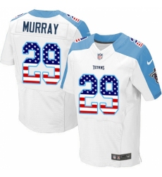 Men's Nike Tennessee Titans #29 DeMarco Murray Elite White Road USA Flag Fashion NFL Jersey