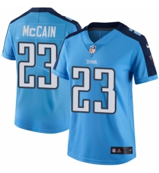 Women's Nike Tennessee Titans #23 Brice McCain Limited Light Blue Rush Vapor Untouchable NFL Jersey