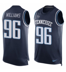 Men's Nike Tennessee Titans #96 Sylvester Williams Limited Navy Blue Player Name & Number Tank Top Tank Top NFL Jersey