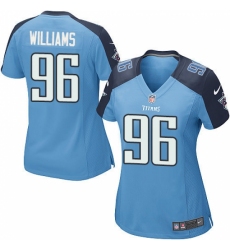 Women's Nike Tennessee Titans #96 Sylvester Williams Game Light Blue Team Color NFL Jersey