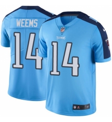 Men's Nike Tennessee Titans #14 Eric Weems Light Blue Team Color Vapor Untouchable Limited Player NFL Jersey