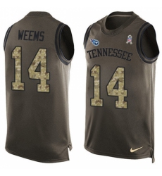 Men's Nike Tennessee Titans #14 Eric Weems Limited Green Salute to Service Tank Top NFL Jersey