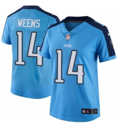 Women's Nike Tennessee Titans #14 Eric Weems Light Blue Team Color Vapor Untouchable Limited Player NFL Jersey