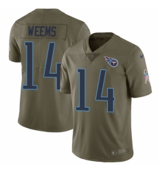 Youth Nike Tennessee Titans #14 Eric Weems Limited Olive 2017 Salute to Service NFL Jersey