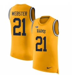 Men's Nike Los Angeles Rams #21 Kayvon Webster Limited Gold Rush Player Name & Number Tank Top NFL Jersey