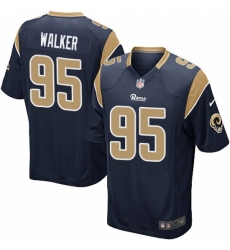 Men's Nike Los Angeles Rams #95 Tyrunn Walker Game Navy Blue Team Color NFL Jersey