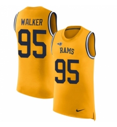 Men's Nike Los Angeles Rams #95 Tyrunn Walker Limited Gold Rush Player Name & Number Tank Top NFL Jersey