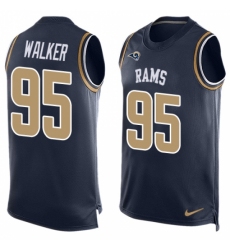 Men's Nike Los Angeles Rams #95 Tyrunn Walker Limited Navy Blue Player Name & Number Tank Top NFL Jersey