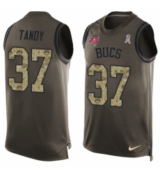 Men's Nike Tampa Bay Buccaneers #37 Keith Tandy Limited Green Salute to Service Tank Top NFL Jersey