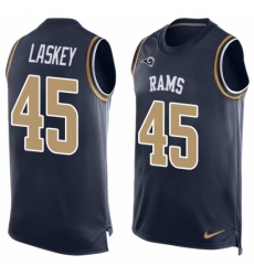 Men's Nike Los Angeles Rams #45 Zach Laskey Limited Navy Blue Player Name & Number Tank Top NFL Jersey