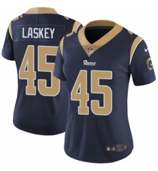 Women's Nike Los Angeles Rams #45 Zach Laskey Elite Navy Blue Team Color NFL Jersey
