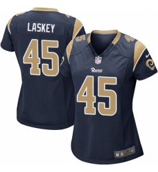 Women's Nike Los Angeles Rams #45 Zach Laskey Game Navy Blue Team Color NFL Jersey