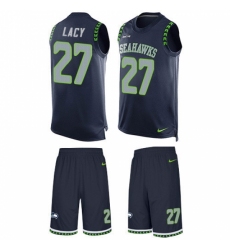 Men's Nike Seattle Seahawks #27 Eddie Lacy Limited Steel Blue Tank Top Suit NFL Jersey