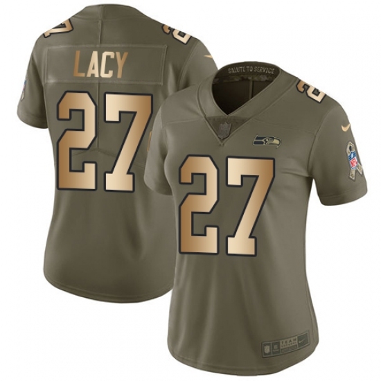 Women's Nike Seattle Seahawks #27 Eddie Lacy Limited Olive/Gold 2017 Salute to Service NFL Jersey Women's Nike Seattle Seahawks #27 Eddie Lacy Limited Olive/Gold 2017 Salute to Service NFL Jersey