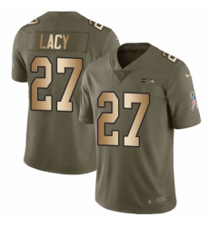 Youth Nike Seattle Seahawks #27 Eddie Lacy Limited Olive/Gold 2017 Salute to Service NFL Jersey