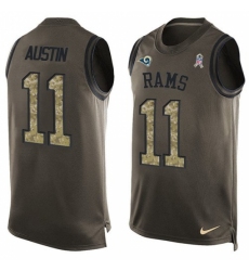 Men's Nike Los Angeles Rams #11 Tavon Austin Limited Green Salute to Service Tank Top NFL Jersey