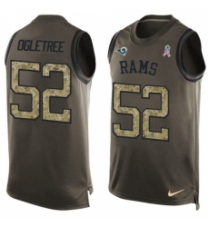 Men's Nike Los Angeles Rams #52 Alec Ogletree Limited Green Salute to Service Tank Top NFL Jersey