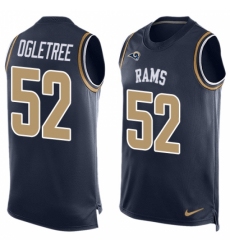 Men's Nike Los Angeles Rams #52 Alec Ogletree Limited Navy Blue Player Name & Number Tank Top NFL Jersey