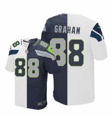 Men's Nike Seattle Seahawks #88 Jimmy Graham Elite Navy/White Split Fashion NFL Jersey