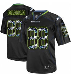 Men's Nike Seattle Seahawks #88 Jimmy Graham Elite New Lights Out Black NFL Jersey