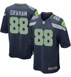 Men's Nike Seattle Seahawks #88 Jimmy Graham Game Steel Blue Team Color NFL Jersey