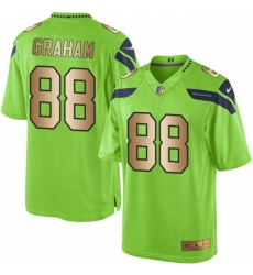 Men's Nike Seattle Seahawks #88 Jimmy Graham Limited Green/Gold Rush NFL Jersey