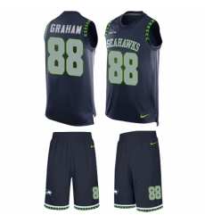 Men's Nike Seattle Seahawks #88 Jimmy Graham Limited Steel Blue Tank Top Suit NFL Jersey