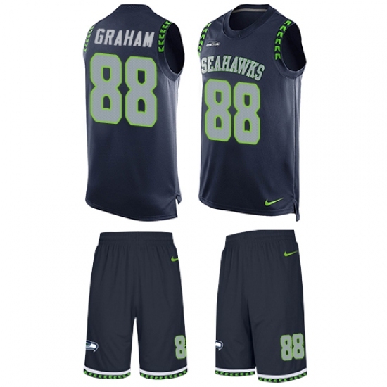 Men's Nike Seattle Seahawks #88 Jimmy Graham Limited Steel Blue Tank Top Suit NFL Jersey Men's Nike Seattle Seahawks #88 Jimmy Graham Limited Steel Blue Tank Top Suit NFL Jersey