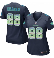 Women's Nike Seattle Seahawks #88 Jimmy Graham Limited Navy Blue Strobe NFL Jersey