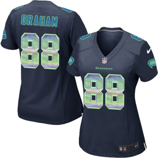 Women's Nike Seattle Seahawks #88 Jimmy Graham Limited Navy Blue Strobe NFL Jersey Women's Nike Seattle Seahawks #88 Jimmy Graham Limited Navy Blue Strobe NFL Jersey