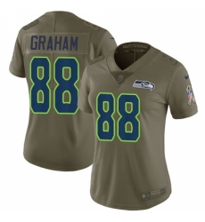 Women's Nike Seattle Seahawks #88 Jimmy Graham Limited Olive 2017 Salute to Service NFL Jersey