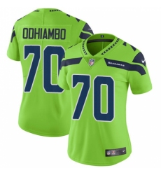 Women's Nike Seattle Seahawks #70 Rees Odhiambo Limited Green Rush Vapor Untouchable NFL Jersey