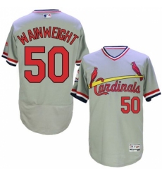 Men's Majestic St. Louis Cardinals #50 Adam Wainwright Grey Flexbase Authentic Collection Cooperstown MLB Jersey