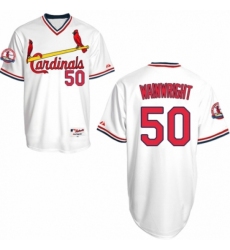 Men's Majestic St. Louis Cardinals #50 Adam Wainwright Replica White 1982 Turn Back The Clock MLB Jersey