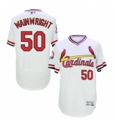 Men's Majestic St. Louis Cardinals #50 Adam Wainwright White Flexbase Authentic Collection Cooperstown MLB Jersey