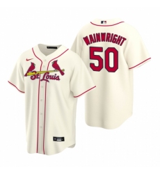 Men's Nike St. Louis Cardinals #50 Adam Wainwright Cream Alternate Stitched Baseball Jersey