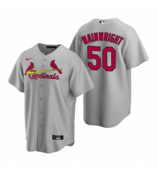 Men's Nike St. Louis Cardinals #50 Adam Wainwright Gray Road Stitched Baseball Jersey