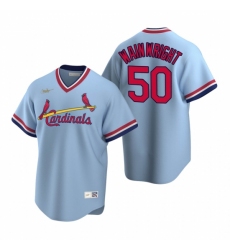 Men's Nike St. Louis Cardinals #50 Adam Wainwright Light Blue Cooperstown Collection Road Stitched Baseball Jersey