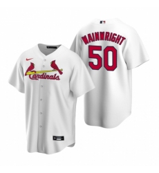 Men's Nike St. Louis Cardinals #50 Adam Wainwright White Home Stitched Baseball Jersey