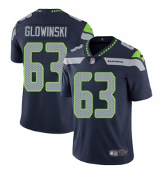 Youth Nike Seattle Seahawks #63 Mark Glowinski Steel Blue Team Color Vapor Untouchable Limited Player NFL Jersey