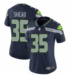 Women's Nike Seattle Seahawks #35 DeShawn Shead Elite Steel Blue Team Color NFL Jersey
