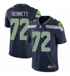 Men's Nike Seattle Seahawks #72 Michael Bennett Steel Blue Team Color Vapor Untouchable Limited Player NFL Jersey