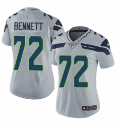Women's Nike Seattle Seahawks #72 Michael Bennett Grey Alternate Vapor Untouchable Limited Player NFL Jersey