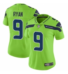Women's Nike Seattle Seahawks #9 Jon Ryan Limited Green Rush Vapor Untouchable NFL Jersey